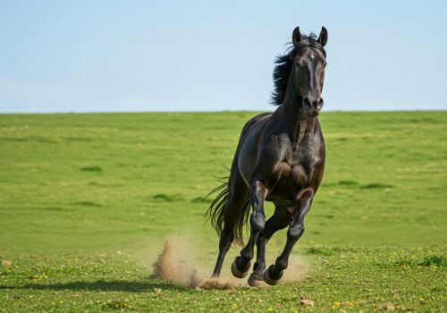 Healthy, intact stallion fit for horse breeding